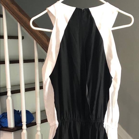 Beautiful Parker silk black/ white cream romper jumpsuit - Picture 3 of 5